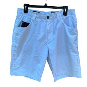 William Murray Performance Golf Shorts Men 32 Straight Fit White Athletic Tartan